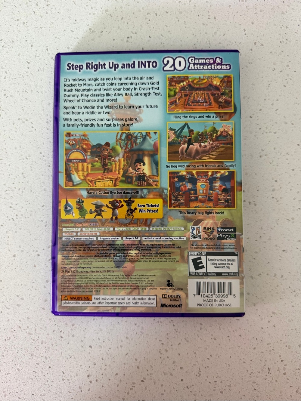 Xbox 360 Kinect Carnival Games - Purple Case - Picture 3 of 3